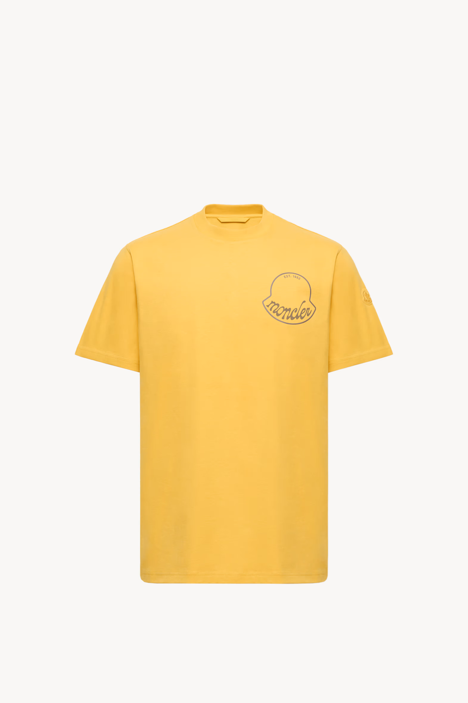 Logo Cotton T-Shirt Men Yellow Moncler 2